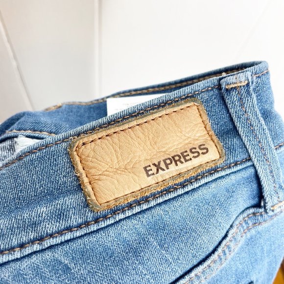 Express Floral Design Mid Rise Legging Jeans Size 4R - Picture 8 of 9